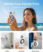 SYNCWIRE for MagSafe Phone Grip, 360° Rotation Magnetic Cell Phone Grip Magnetic Ring Holder Kickstand Mag Safe Ring Stand Compatible with iPhone 17 16 15 14 13 12 Pro Max MagSafe Accessories Android