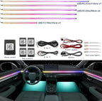 Acrylic Interior LED Ambient Light, Ten in One Ambient Lighting Kit, Ambient Lighting Car Interior， Suitable for Dynamic Car Chase, Music Synchronization, Neon Atmosphere Lighting Kit