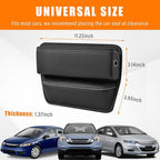 Ziciner Car Seat Gap Organizer, Premium Leather Auto Seat Storage Box, Vehicle Adjustable Front Seat Gap Filler, Car Seat Side Pocket Organizer for Phones, Glasses, Keys, Money, Cards (Black)