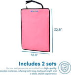 Enovoe Kick Mats - Set of 2 - Back of Seat Protector for Kids Feet - Car Seat Back Protector - Shields from Dirt and Scuffs - Durable Material - 16.8x32.8inch - Pink - Kick Mats Back Seat Protector