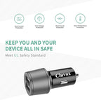 Rapid USB C Car Charger, Compatible for Samsung Galaxy S26/S25 Plus/Ultra/S24/S23/S22/S21/Note 20/10/S20/S10+/S9/A56/A36/A50/A70, Quick Charge 3.0 Dual USB 18W Fast Car Charger+ Type C Cable 3.3ft