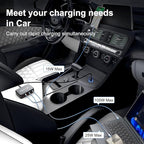 Dzytnsy 200W Car Fast Charging Station,6 Ports, Compatible with MacBook pro/Air/M5 M4 M3 M2 M1/Dell/Lenovo/HP,for iPhone 17/16/15 Series,Samsung Galaxy S26/S25 Ultra/S24 Series and More