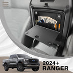 Muslogy Center Console Organizer Two-Layer & Hidden Box Magnet Opening Design Compatible with Ford Ranger 2024 2025 2026 & Raptor Accessories Secret Organizer Insert Tray Divider Storage Box