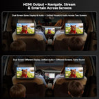 V10 10” QLED Android Double DIN Car Stereo with Car Karaoke, Pro DSP 4V Pre-Out, HDMI Out, aptX HD Bluetoth, 4G LTE, Wireless CarPlay & Android Auto, with 1080P Front Dash Cam & Backup Cam