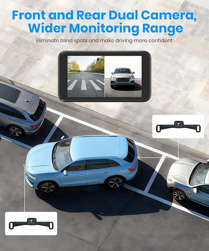 AUTO-VOX Wireless Backup Camera:1080P HD Dual-Channel Monitor, Easy Installation,Stable Digital Transmission Signal,IP69K Waterproof Night Vision Back Up Camera for Truck,SUV,Car,Vans