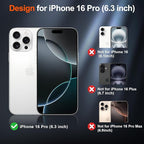 SUPFINE Magnetic for iPhone 16 Pro Case (Compatible with MagSafe) (Military Grade Drop Protection) Slim Translucent Matte Shockproof with Anti-Fingerprint Phone Case, Red