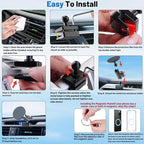 DIAMOOKY Metal Ultra Magnetic Phone Mount for Toyota 4Runner 2024 2023 2022 2021 2020-2010 5th Gen 4runner Accessories Dash Cell Phone Holder Adjustable Phone Stand Fit for All Smartphone for MagSafe