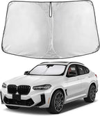 EcoNour Windshield Sunshade Compatible for BMW X4 2019-2023 2024 2025, Sun Visor for Front Windshield & Window Sun Shade Cover, UV Heat Blocker & Protector, Car Accessories