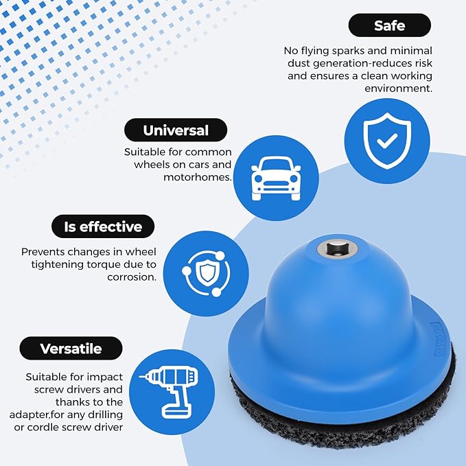 Professional Wheel Hub Grinder Resurfacing Cleaning Kit, Wheel Hub Grinder Ball Head Car Cup Brush Cleaning Set, 1500rpm, 90mm ID 150mm OD for RV Truck Tire Change, Hub & Rim Removal Tool