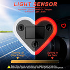 iFunyLED Car LED Interior Lights, Heart-Shaped Ambient Light for Windows, 5 Lighting Modes, Charging Through Type-c and Solar Energy, Car Decorations for Women Men, Pack of 2, (Red)