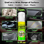 Car Interior Cleaner Foam - Car Dashboard, Seat, Carpet, Upholstery Cleaner, Auto Interior Detailing Spray Leather Vinyl Plastic Cleaner - Remove Stain & Grime & Grease - 150ml