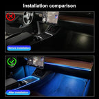 5 Meters Optic Fiber Car Ambient Lighting with Bluetooth App Control 64 Colors Multicoloured Music Interior Lighting Kit DC 12V 1W