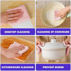 Puomue 55 Pack Microfiber Cleaning Cloth Roll, Tear Away Reusable Towels, 11" X 9", Ultra Absorbent & Lint Free Microfiber Cloth for Cleaning Cars, Kitchen, Window, Home and Shop (Pink, 9"X11"-55PK)