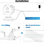 CHINLY 32w Meteor Twinkle 1000pcs 0.03in 16.4ft Bluetooth RGBW LED Fiber Optic Star Ceiling Light,APP/Remote +Shooting Stars Light kit+Adapter+Cigarette Lighter+10 Crystals,for Car/Ceiling