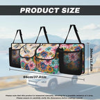 Dragonfly Car Trunk Organizer for Women Lady Boho Floral Blossoms Waterproof Hanging Car Storage Organizer Trunk Storage Bag