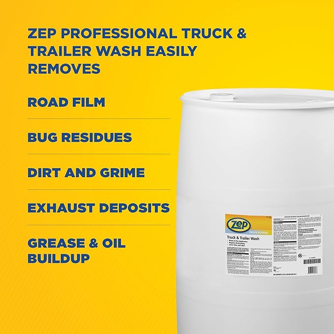 Zep Premium Truck and Trailer Wash - 55 Gallon (One Drum) 1041625 - Professional Strength, Liquid (Business ONLY, Delivered VIA Truck)