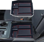 Zxiaochun Center Console Organizer Compatible with 2021 2022 2023 2024 Ford F150 Interior Accessories, Armrest Box Insert Storage Tray (Full Console w/Bucket Seats ONLY)-Red Trim