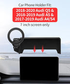 Car Phone Holder for Audi A4&S4 17-19 Accessories /Q5 18-20 / A5 18-19/7-inch Screen Fixed Clip, Phone Mount Compatible with MagSafe, 360° Rotation Cell Phone Holder