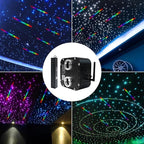 AZIMOM Updated Dual Color 50W Twinkle Fiber Optic Starlight Kits 2000pcs*0.03in*16.4ft, RGB Meteor Shooting Star, Sound Activated APP/Remote Control Theater Ceiling Home Shop Car Lobby Roof Decor