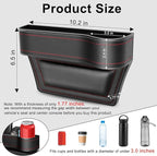 Car Seat Gap Filler, 2 Pack Car Seat Organizer with Cup Holder, Car Seat Gap Filler Organizer with 2 Seat Back Hooks for Phones, Keys, Cards, Canned Drinks, Ideal for Car storage Box