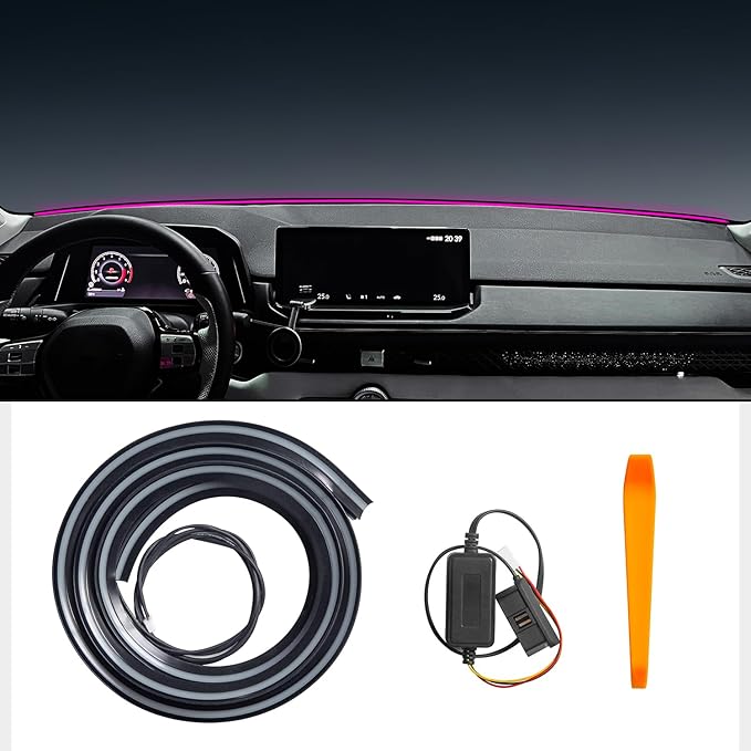 JYCDC Dashboard Ambient Lighting Strip with OBD Plug-in, RGB Interior Car LED Light Bar with App Control Music Sync, Compatible with Honda Civic, Accord, CR-V, Pilot, Odyssey, HR-V & Acura MDX, RDX