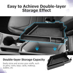 LUWU Center Console Organizer Compatible with 2020-2024 2025 2026 V olkswagen Jetta S/SE/SEL/Sport Accessories Armrest Console Secondary Storage Box Insert Tray ABS Material Black