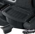 2026 Model Y Juniper Trash Can Back Seat Compatible with New Tesla Model Y Juniper Rear Center Console Floor Organizer Storage Box with Lid Garbage Can - TPE, Black