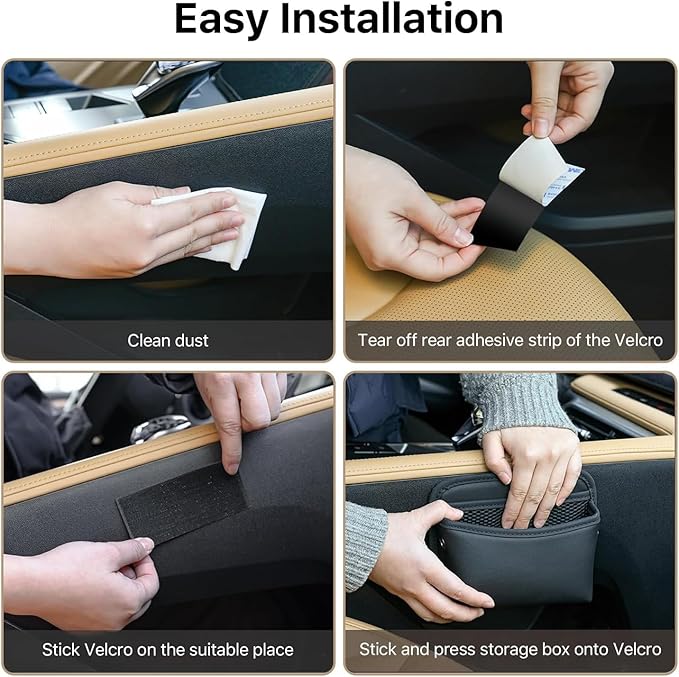 2Pcs Car Side Pocket Organizer, Strap Mini Storage Bag for Cell Phone, Wallet, Key, Glasses, Multifunctional Car Organizer Accessories for Car Seat, Door, Window, Console, 7 * 4.3 * 2.2inch