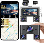Dash Cam 360°, 4 Channel Camera for Cars Front and Rear Inside, 2K FHD Mini Dashcam, 5G WiFi, GPS, Free 64G Card, Voice Control, WDR, HDR, Night Vision, 24/7 Parking Mode(Upgraded Version V7PLUS)
