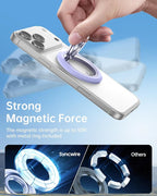SYNCWIRE for MagSafe Ring Phone Holder, 360° Rotation Magnetic Cell Phone Grip Dual-Sided Magnets Phone Ring Kickstand Compatible with iPhone 17 16 15 14 13 12 Pro Max MagSafe, Android, Samsung etc.
