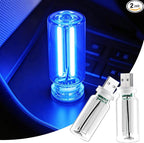 iFunyLED Car Interior USB LED Night Light, Portable Touch dimmable Car Ambient Lighting Kit, Retro Mini Transparent Glass Bottle Lamp Decorations for Vehicle Camping Bedroom Hallway, Pack of 2(Blue)