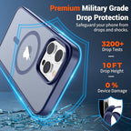 SUPFINE Magnetic for iPhone 14 Pro Case (Compatible with MagSafe) (Military Grade Drop Protection) Slim Translucent Matte Shockproof with Anti-Fingerprint Phone Case,Lavender Gray