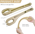 2 PCS Car Seat Gap Filler Organizer, Multifunctional Gap Fillers Between Seat and Center Console, Recessed Storage Organizer Stop Things from Dropping for Car Truck SUV (Beige)