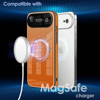 Guppy Compatible with iPhone Air Magnetic Case, with Full Camera Lens Protector [Compatible with MagSafe] Scratch Resistant Gradient Glass Back Cover Phone Case-Orange