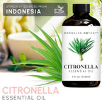 Brooklyn Botany Citronella Essential Oil - 100% Pure and Natural - Premium Grade Oil with Dropper - for Aromatherapy and Diffuser - 4 Fl Oz