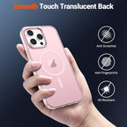 SUPFINE Magnetic for iPhone 14 Pro Case with Screen Protector (Compatible with MagSafe) (Military Grade Drop Protection) Translucent Matte Shockproof Phone Cover,Light Pink