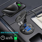 High Voltage USB Outlet 12V 24V 36V 48V 60V Aluminum Car Charger Socket, PD 30W USB C and QC 36W Car USB Port Waterproof Cigarette Lighter Power Adapter DIY Kit with Button Switch for Ship Truck, etc.