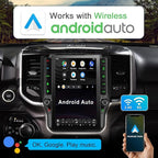 8 Cores 4+64G Radio Upgrade, 2019-2024 for Dodge Ram 1500 2500 3500 Truck Radio Upgrade,12.1 inch Vertical Touchscreen Support Wireless CarPlay Android Auto GPS Bluetooth FM SWC(Inches, 12)