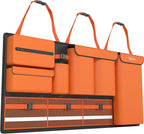 SugarFox Backseat Hanging Trunk Organizer for SUVs, Cars, Trucks & MPVs | Multi-Pocket Storage with Anti-Slip Straps | Space-Saving Auto Accessory for Men & Women | Orange, 37.8" x 18.1" - K230