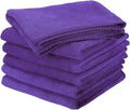 HARFINGTON 6 Pack Microfiber Cleaning Cloth, 24" x 12" Multi-Functional Cleaning Towels Reusable Absorbent Rags for Car Wash Kitchen Household Window Clean, Purple