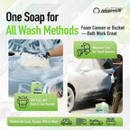 Nanoskin BUBBLE BATH Foaming Car Wash Shampoo 55 Gallons - Works with Foam Cannon, Foam Gun, Bucket Washes, Car Soap for Pressure Washer | For Car, Truck, Motorcycle, RV & More | Green Apple Scented