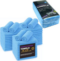 Blue Large Microfiber Cleaning Towels, 36-Pack Dual-Sided Ultra Soft Plush Washcloth, Professional Grade Premium Microfiber Car Cleaning Cloths, Car, Household and Commercial (Sky Blue, 16" X 16")