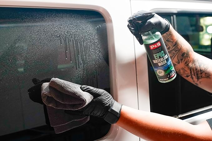 P&S Professional Detail Products Epic Waterless Wash – No-Water Car Cleaner, Polymer Gloss Intensifier, Safe on Paint, Metal & Glass, Quick Detailer & Wax Alternative, 1 Pint