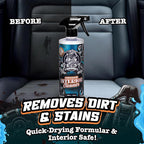 Salty Captain Car Interior Cleaner 16.9oz – pH-Neutral Cleaner for Leather, Suede, Vinyl, Fabric & Plastic – Removes Dirt, Stains & Smudges – Residue-Free, Safe for Kids & Pets – Quick Drying