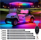 Golf Cart Lights underglow Light kit/Accessories Lighting/Wheel Lights/led Lights underbody/Remote, Music Sync, IP67 Waterproof for EZGO/Yamaha/Club Car (6Pcs)