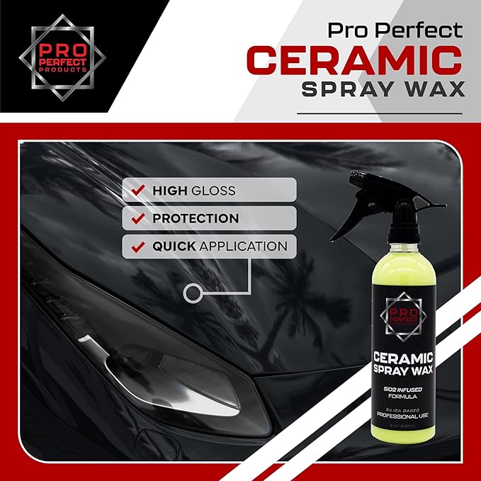 Ceramic Spray Wax (16oz)-ceramics spray coating polish spray wax, polish with beading technology formulated with reactive SIO2 infused silica based with dirt repellent like protection.