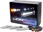 iJDMTOY 3pc Set Clear Lens Full LED Strip Front Grille Lighting Kit Compatible with 2014-up Toyota 4Runner, Includes (3) 24-SMD 6000K White LED Assy & Wiring Harness