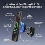Statik HyperMount Pro Phone Mount, Magnetic Phone Holder, 15W Wireless Charging, MagSafe Car Mount, Works on Smooth & Lightly Textured Surfaces, iPhone and Android Compatible, Charging Cable Included