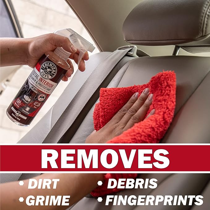 Chemical Guys Total Interior Cleaner & Protectant (Safe on Dash, Leather, Vinyl, Plastics, Trim, Glass, Fabric & More), 32 fl oz - Black Cherry Scent