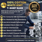 Premium New White Cotton Knit T-Shirt Rags (600 lbs. Pallet 12x50 lbs. Box of Rags) - Lint-Free, Soft & Absorbent Bulk Cleaning Cloths for Auto, Paint, Garage, Staining & Polishing